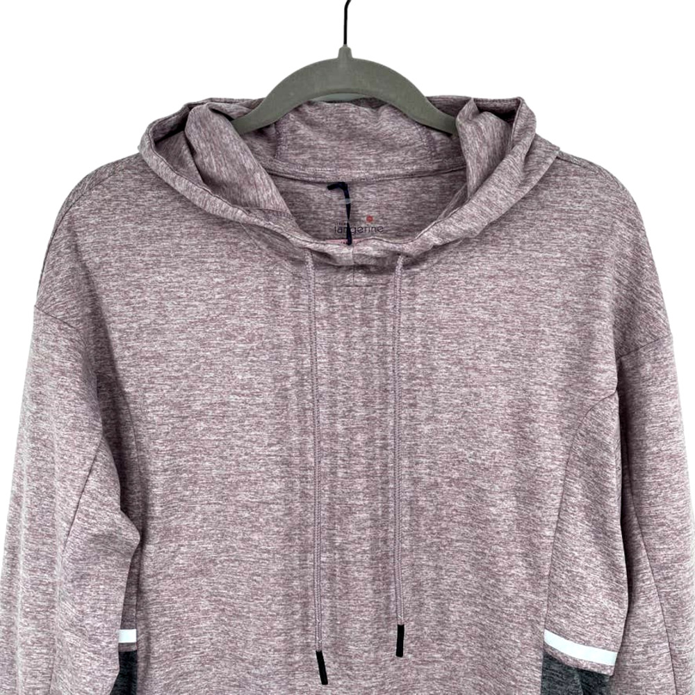 NWT - TANGERINE Soft Pullover Hoodie Colorblock Sweatshirt Purple Gray - Small - Picture 3 of 9